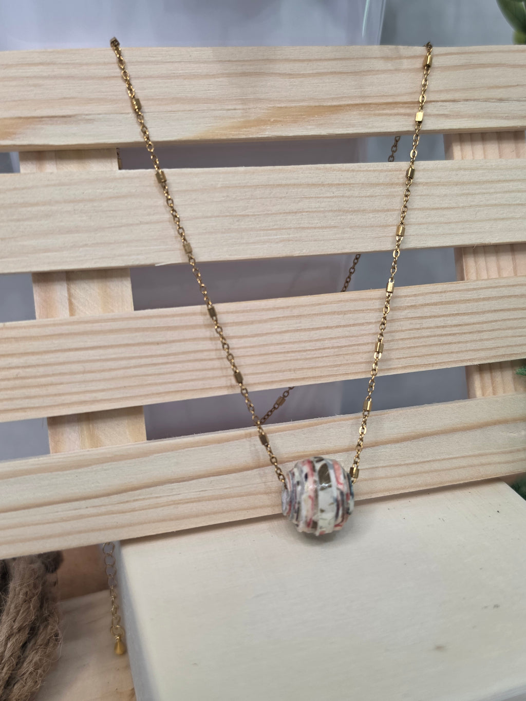 Minimalist Paper Bead Necklace