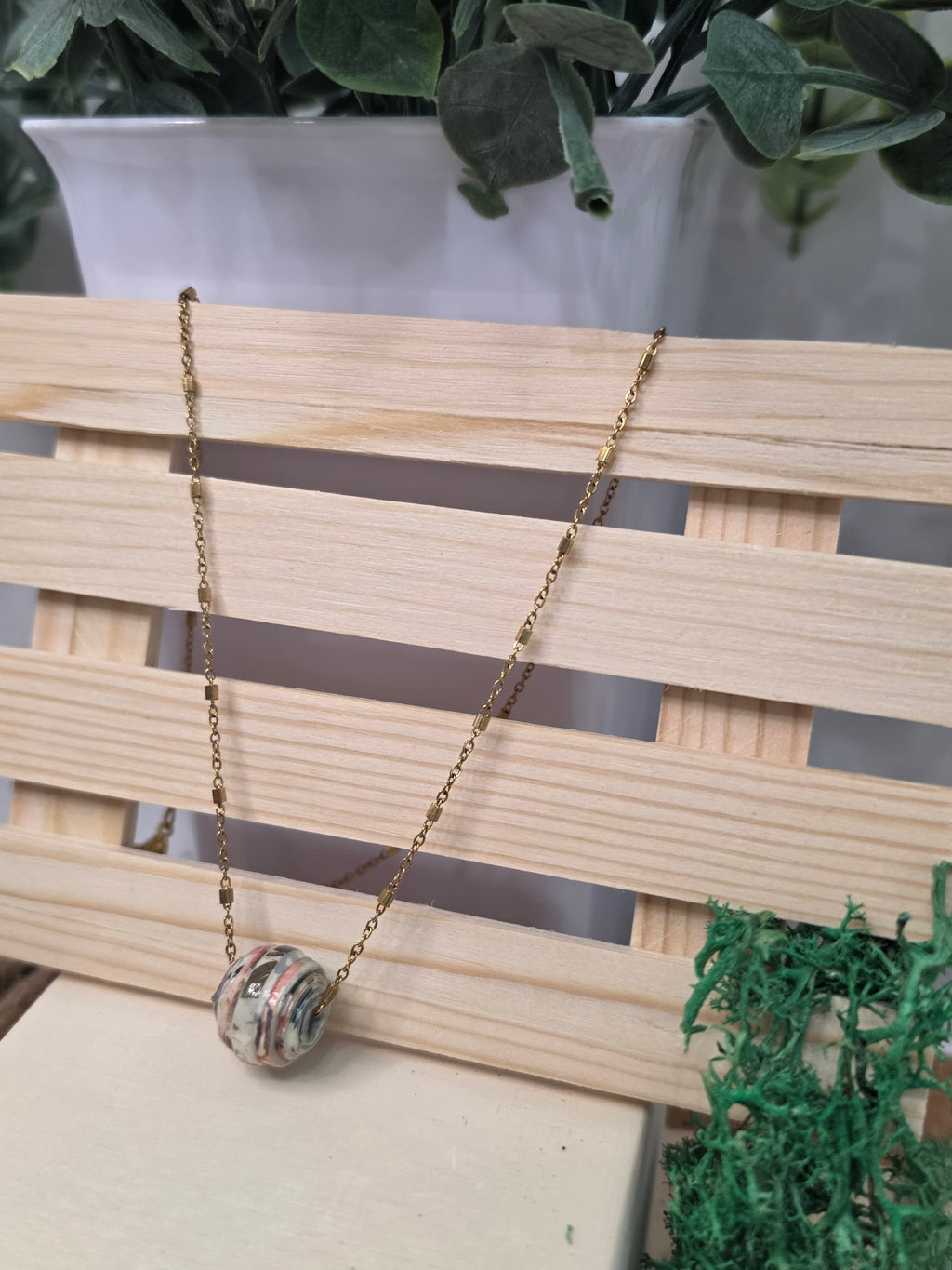 Minimalist Paper Bead Necklace