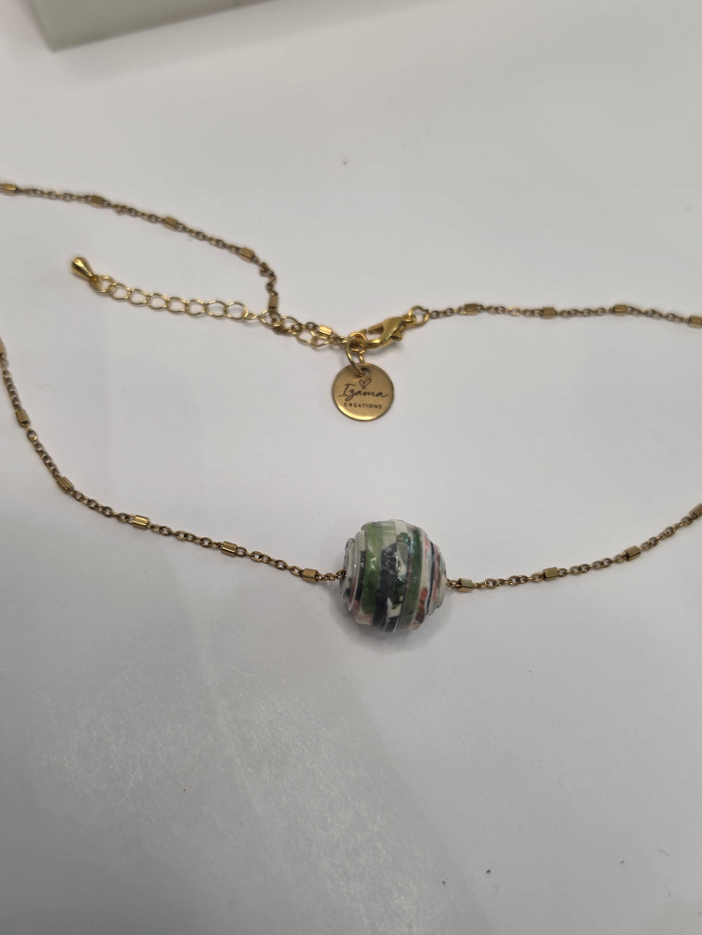 Minimalist Paper Bead Necklace