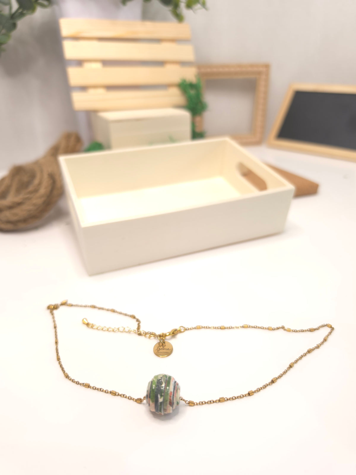Minimalist Paper Bead Necklace