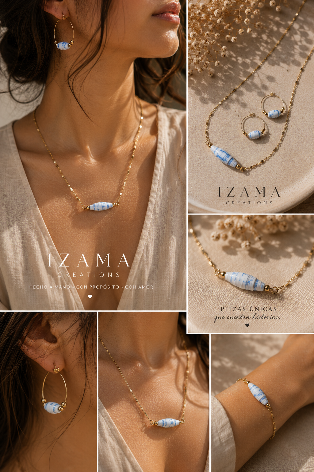 Cielo Handmade Paper Bead Jewelry Set