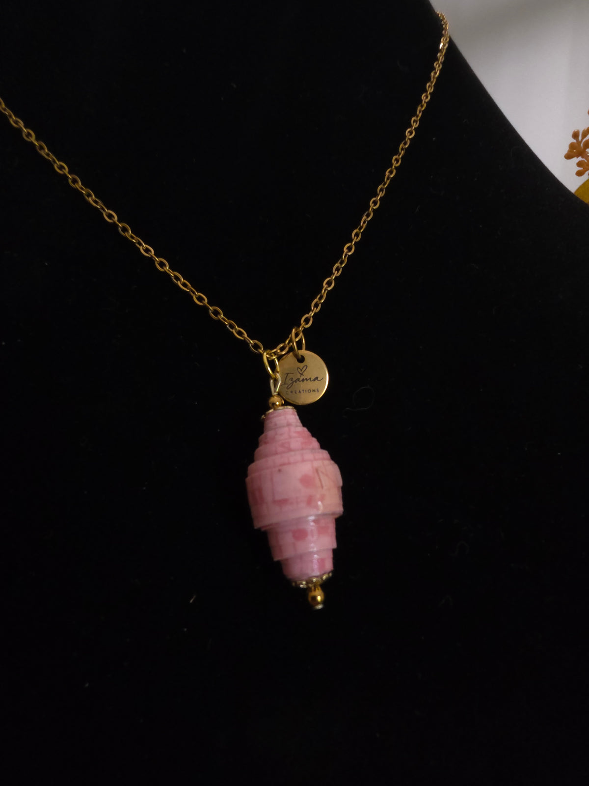 Pétalo de papel-Recycled Paper Pendant Necklace