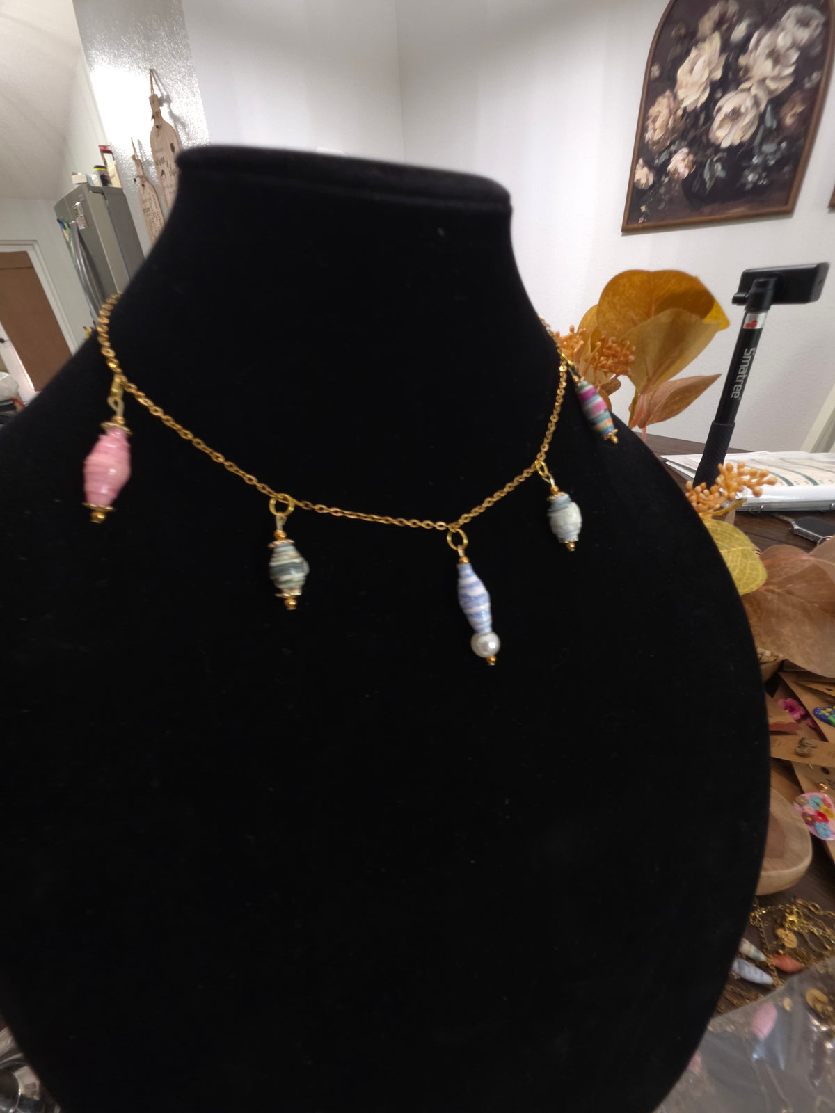 Constelación de papel- recycled paper charm Necklace